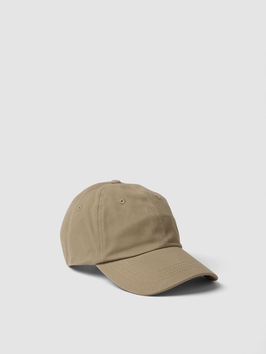 Cappello beige in puro cotone stile baseball_0