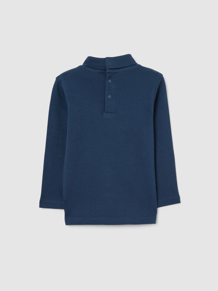 Maglietta da bambino in puro cotone blu regular fit_1