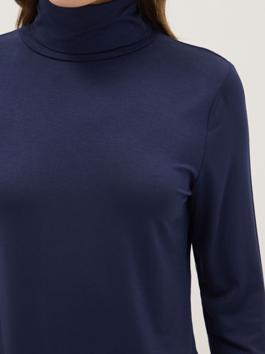 Blue crew neck long sleeve regular fit jumper_3
