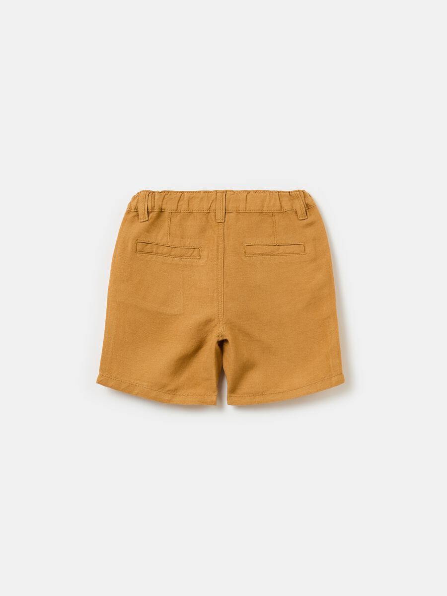 Viscose and linen Bermuda shorts with pockets_1