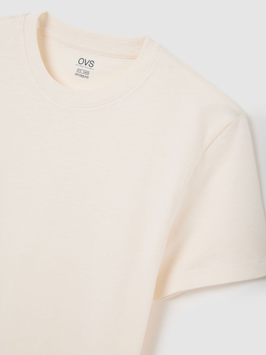 Men's white cotton fitted T-shirt_5
