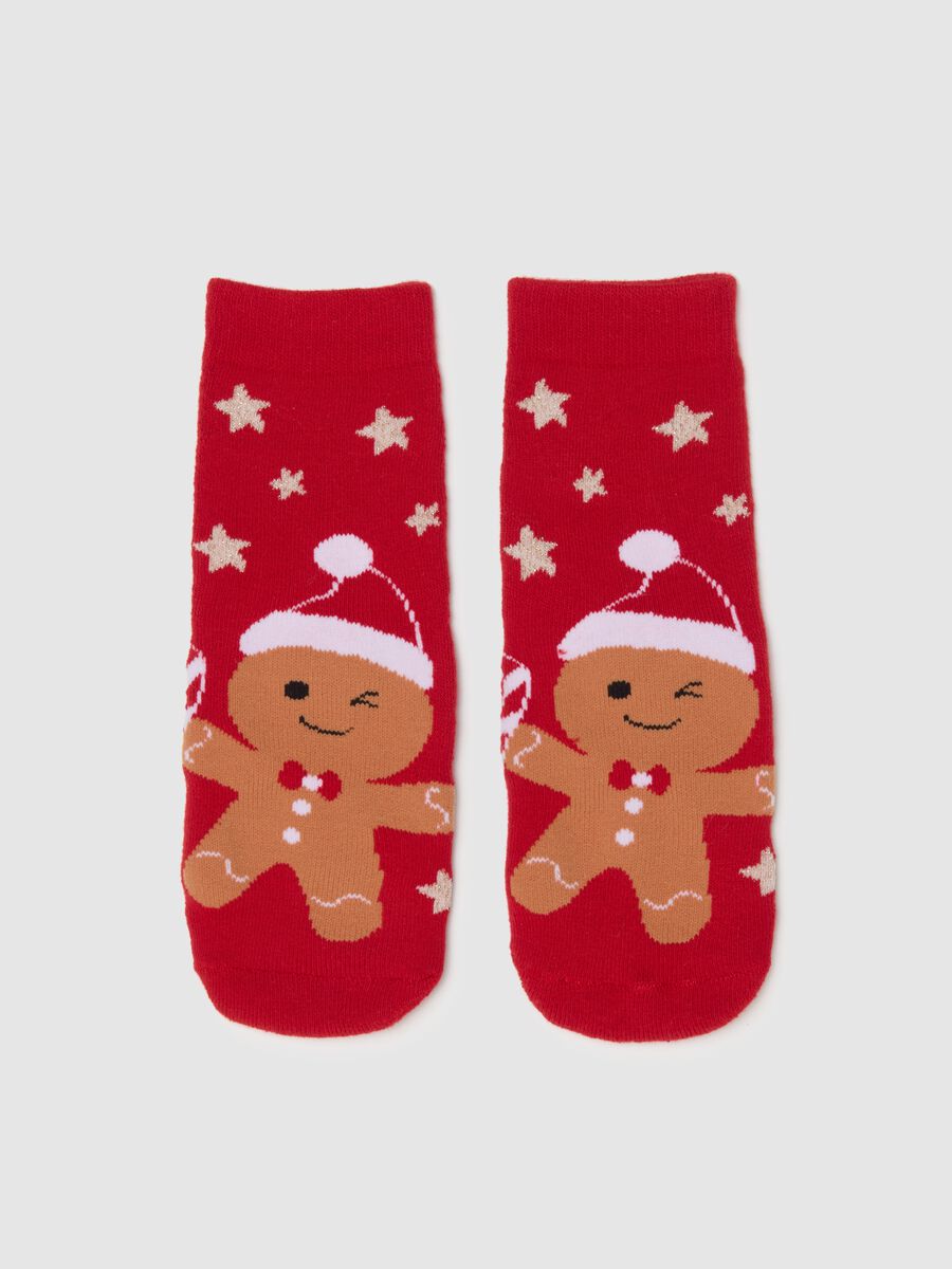 Calzini natalizi rossi da bambina in misto cotone regular fit _1
