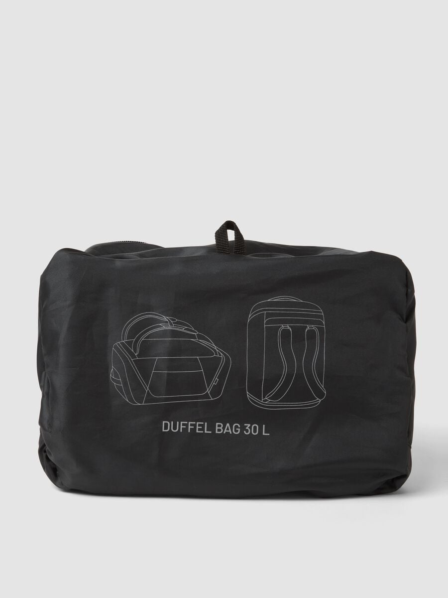 Foldable black sports duffel bag with backpack straps_1