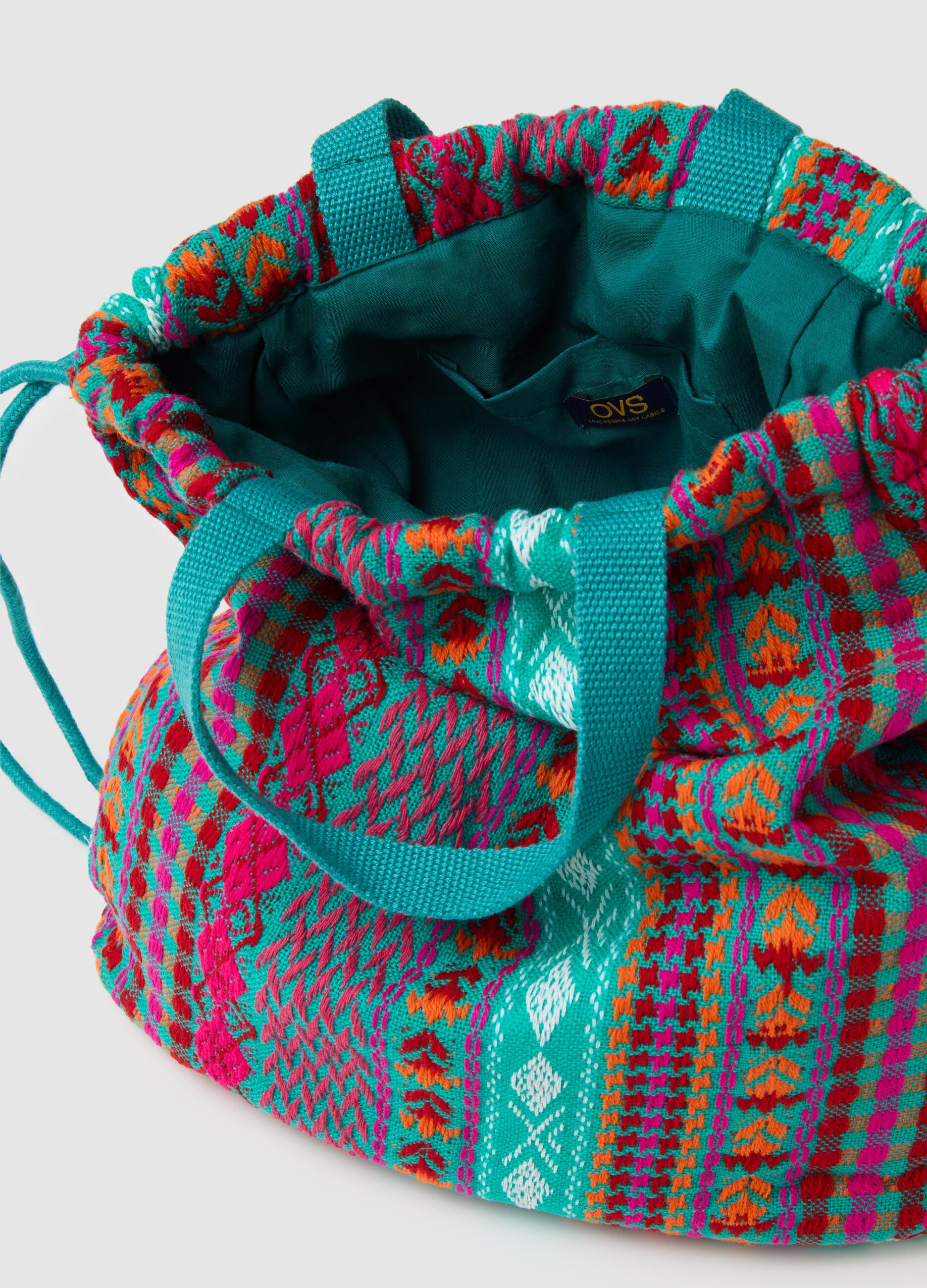 Zaino da donna in misto cotone multicolor