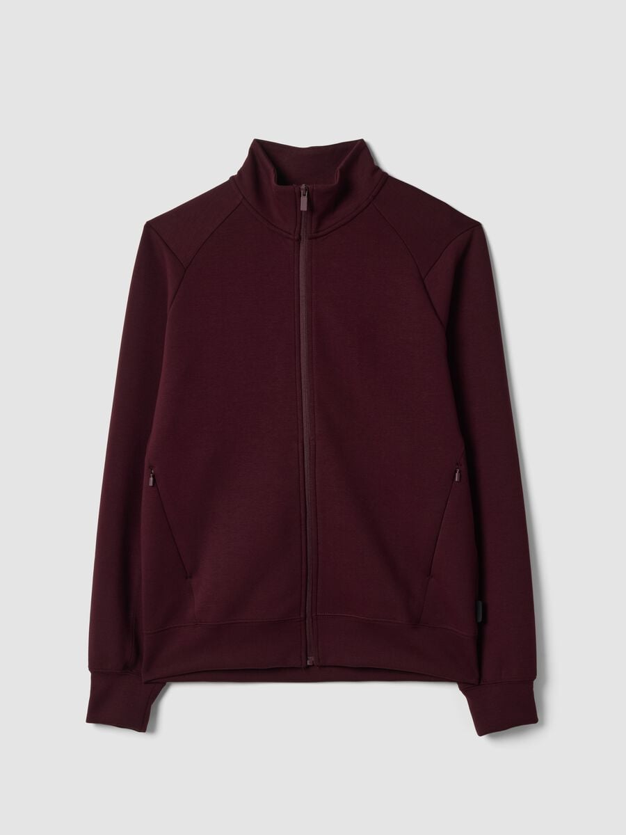Full-zip rossa con colletto in tessuto elasticizzato Easy Dry regular fit_4