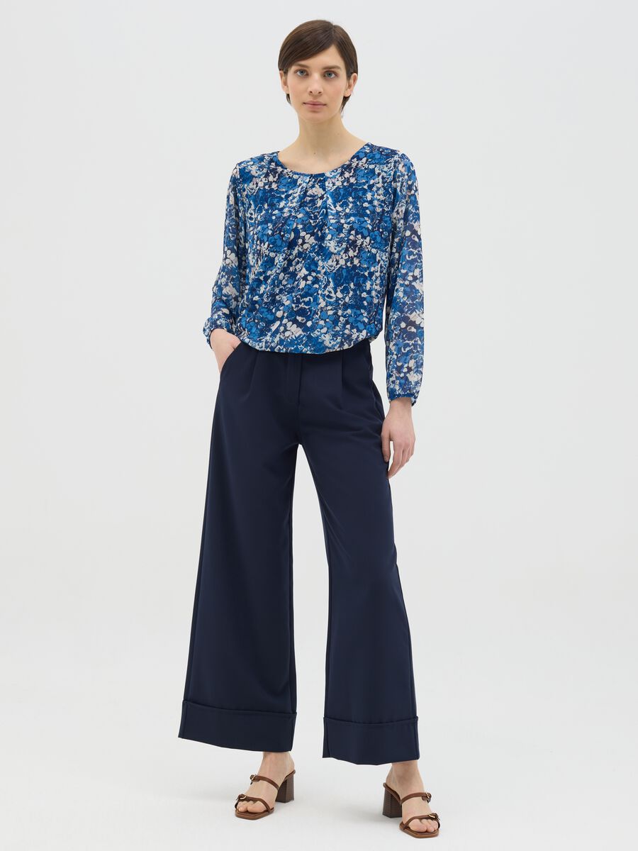 Blue blouse with print_1
