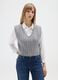 Grey regular fit cable knit vest_1