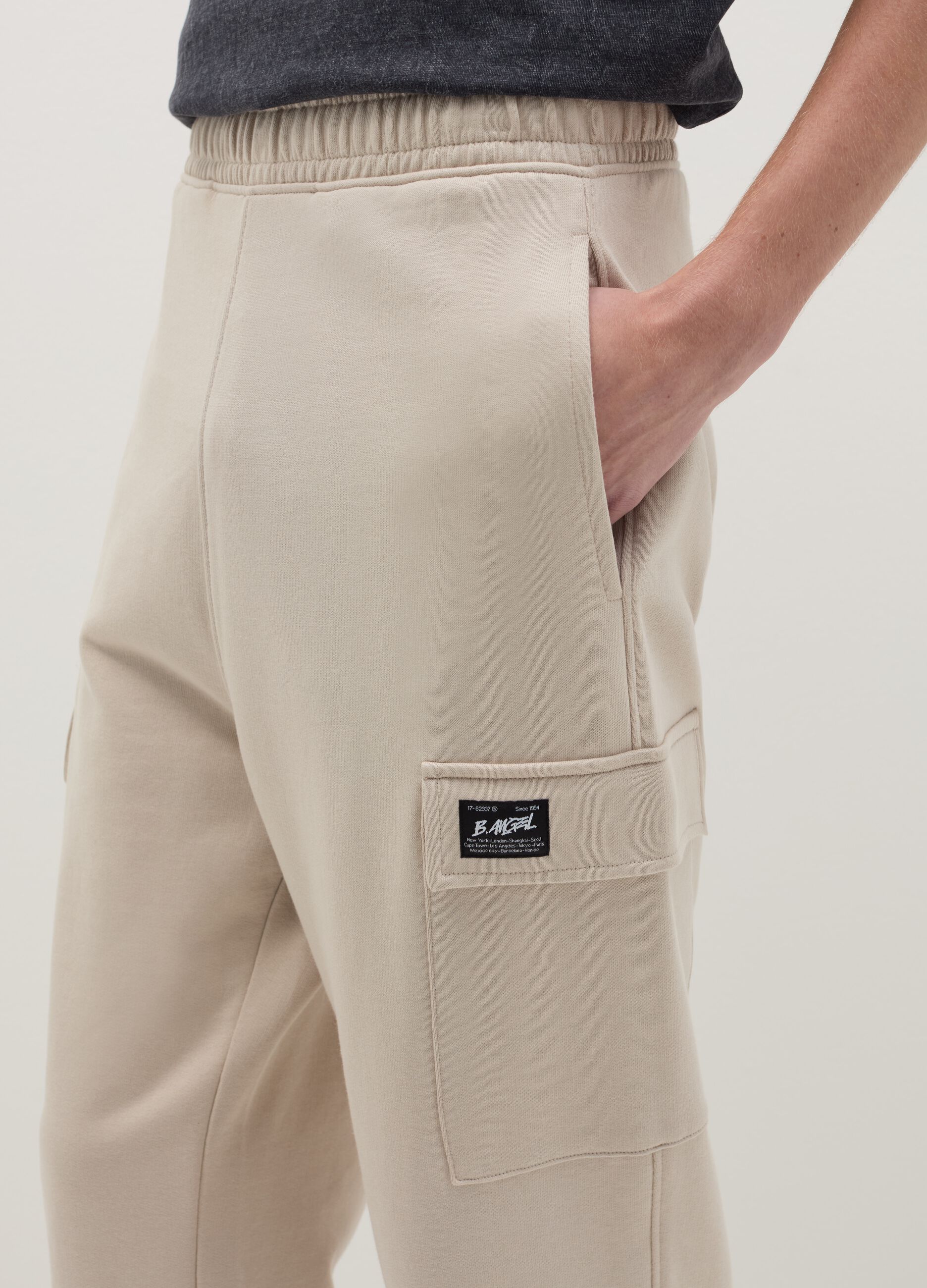 Cargo joggers with elasticated trims