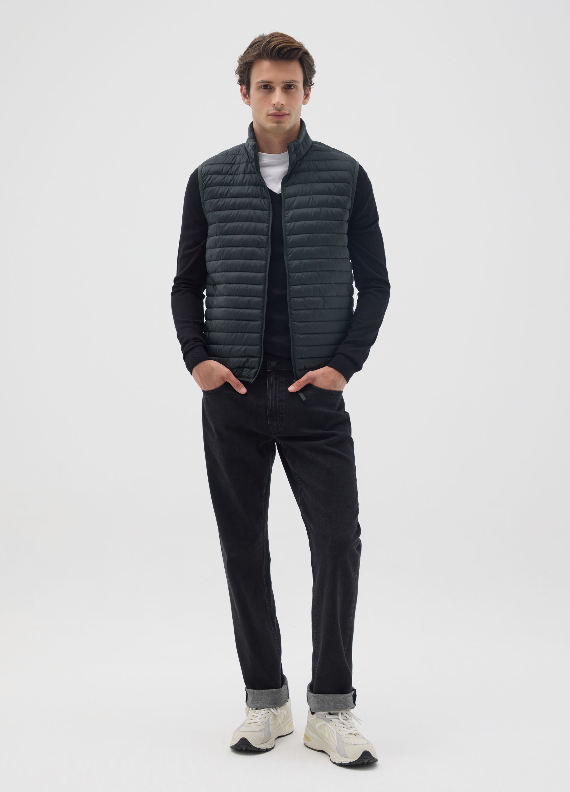 Gilet in nero regular fit