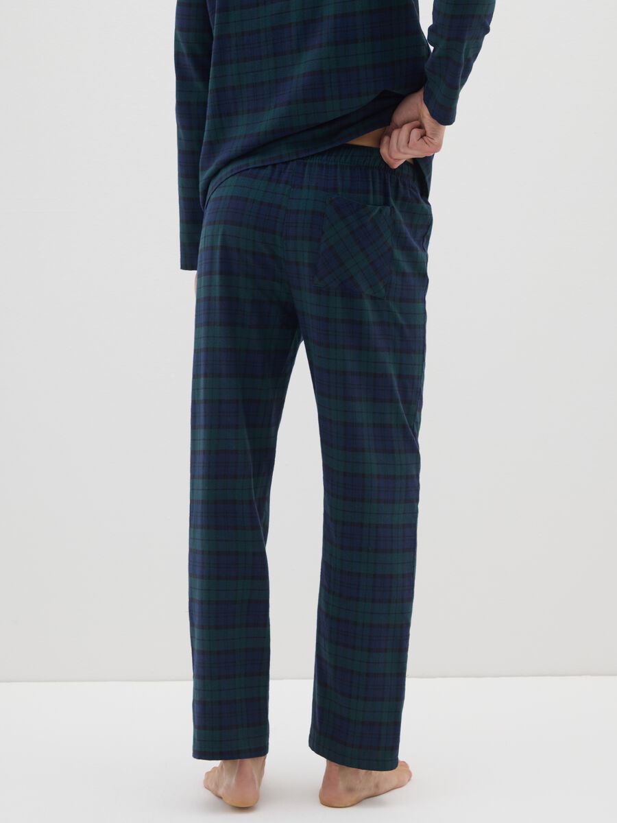 Multicoloured pure cotton checked pyjama trousers_2