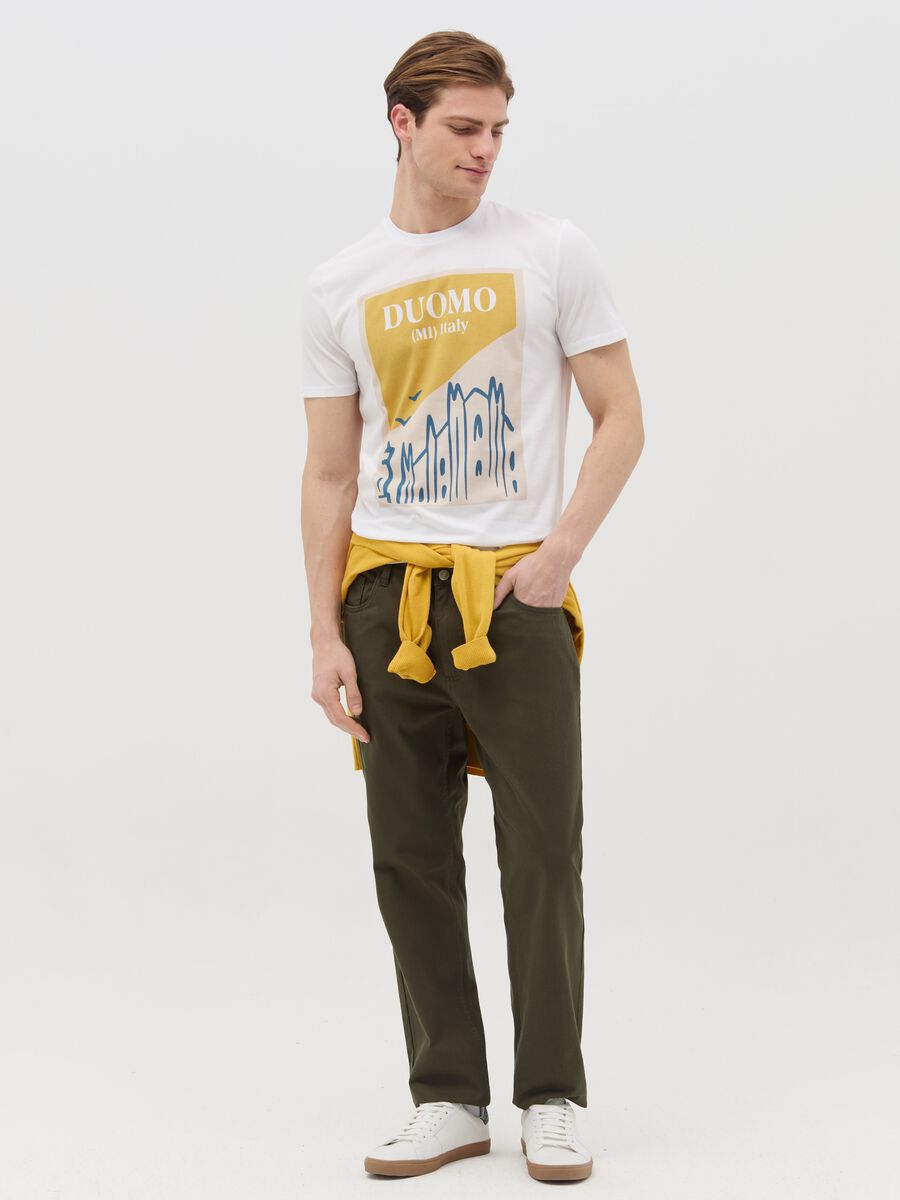 Cotton T-shirt with "Duomo (MI) Italy" print_1
