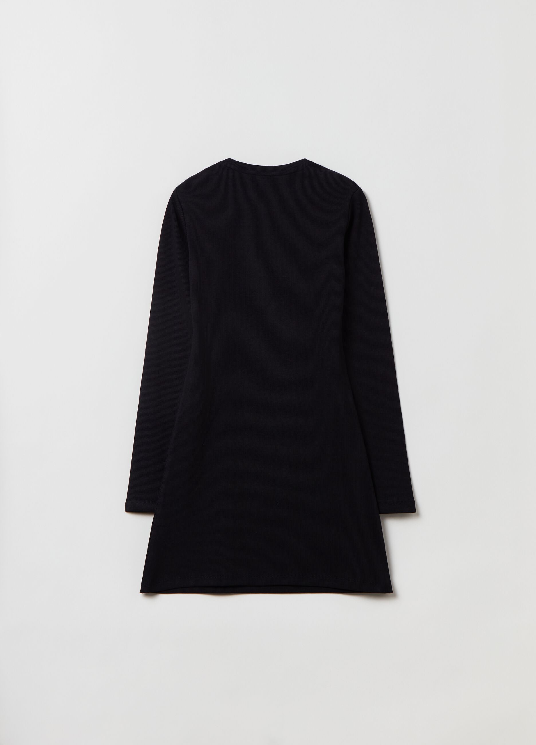 Abito lungo in cotone stretch a costine_1