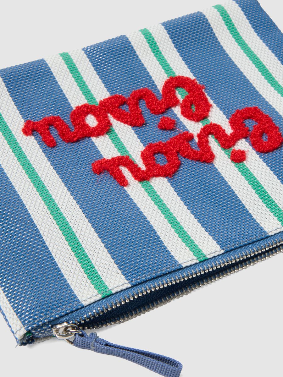 Multicoloured striped wallet with embroidered lettering_2