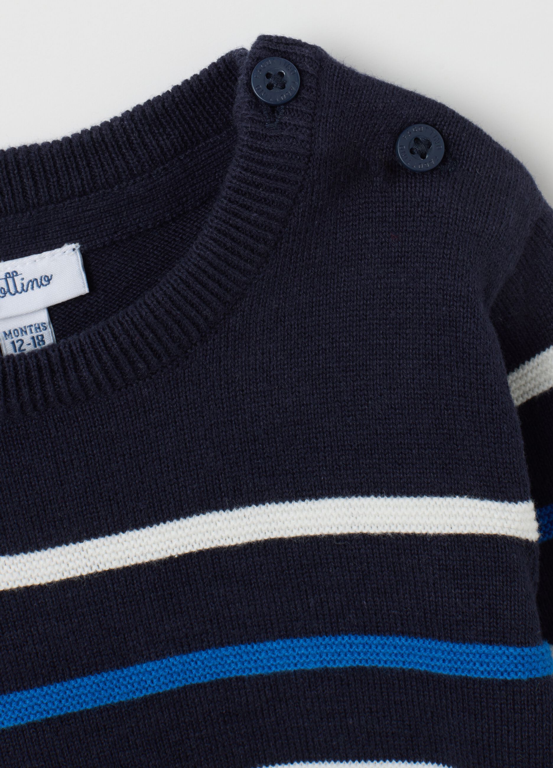Multicolour regular fit children's sweater in pure cotton