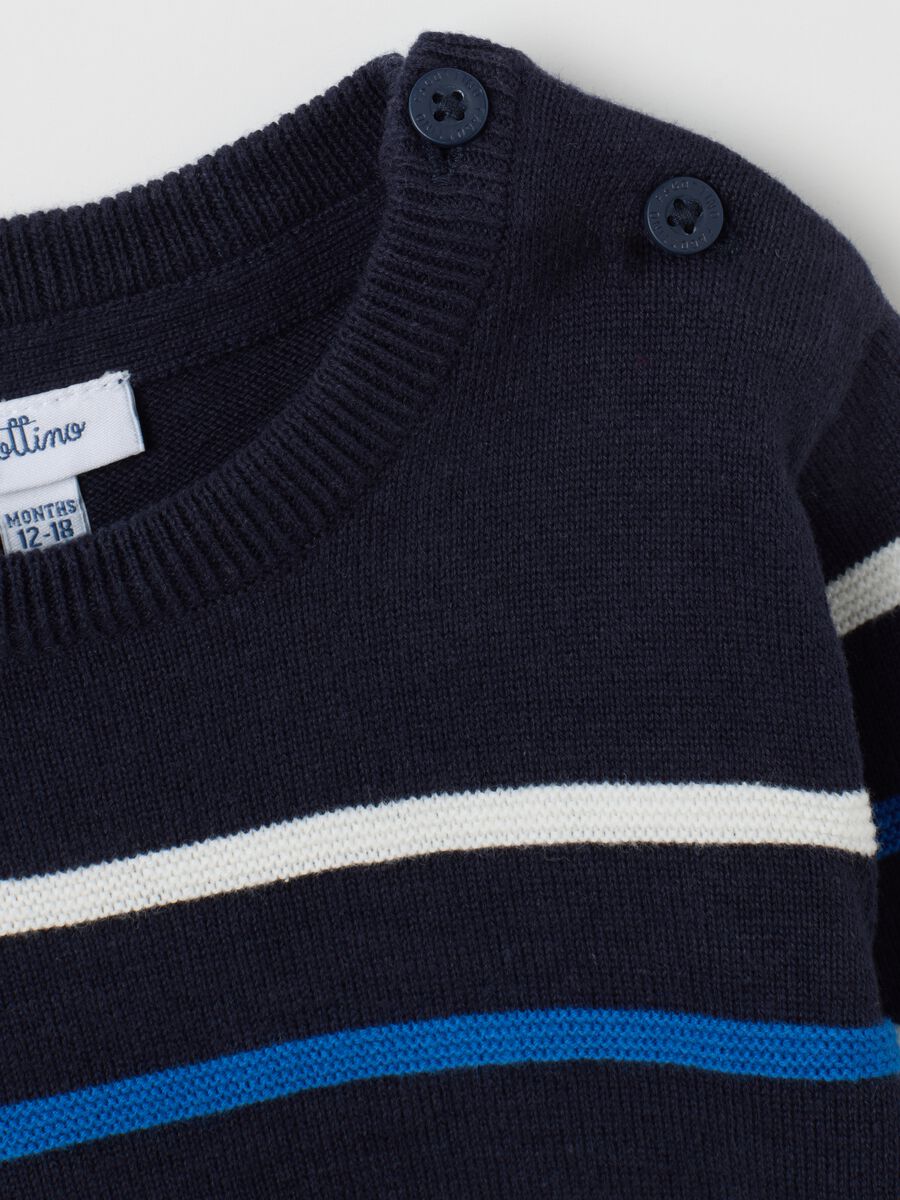 Multicolour regular fit children's sweater in pure cotton_2