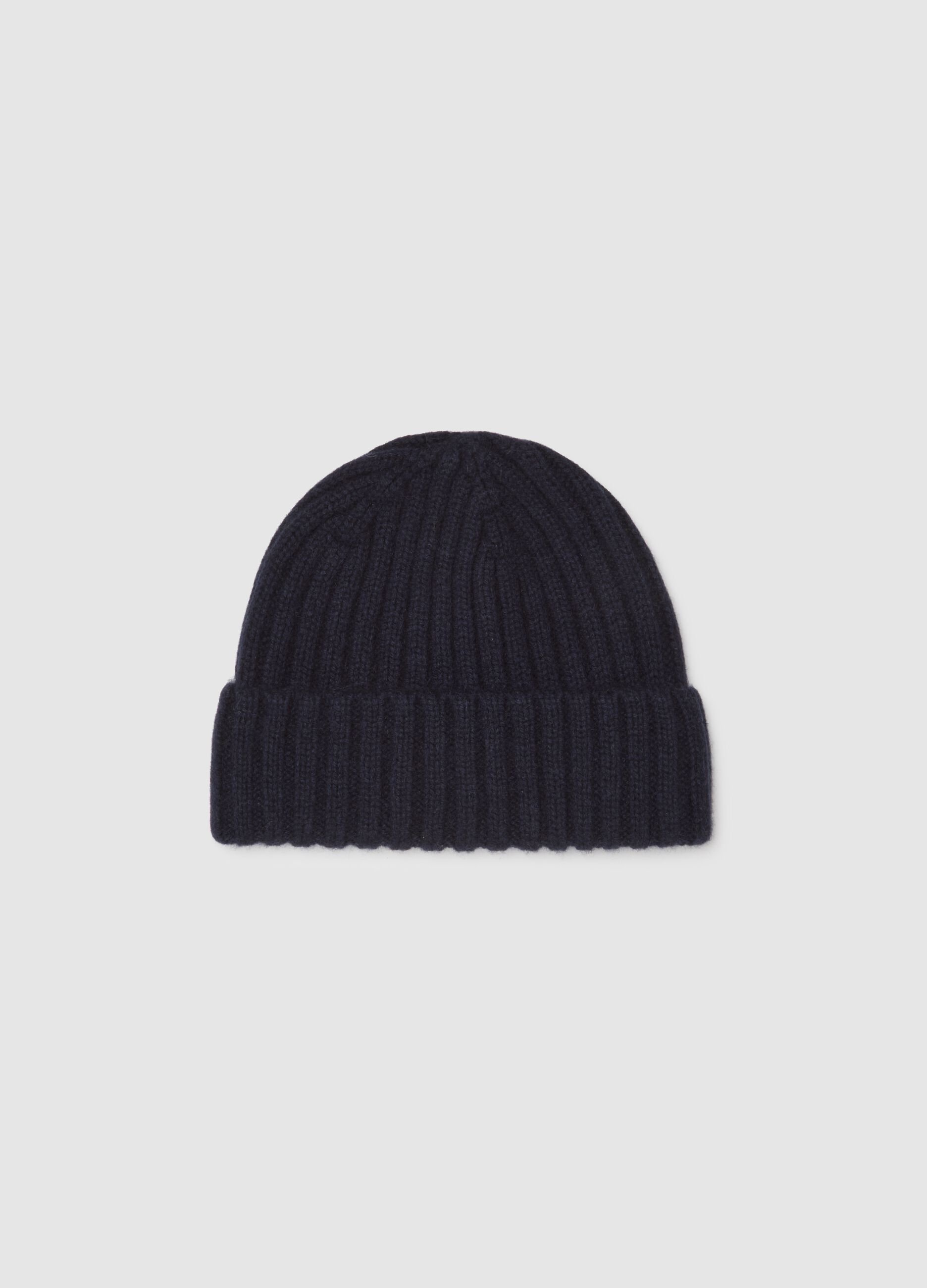 Blue pure cashmere hat