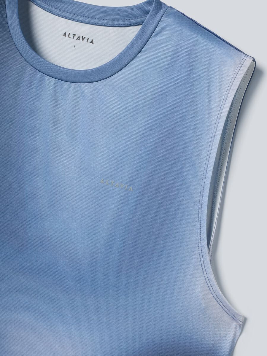 Tank Top azzurra in tessuto elasticizzato ed effetto tie dye ALTAVIA COURT_5