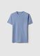 Boys' light blue crew neck T-shirt in pure cotton over fit_3