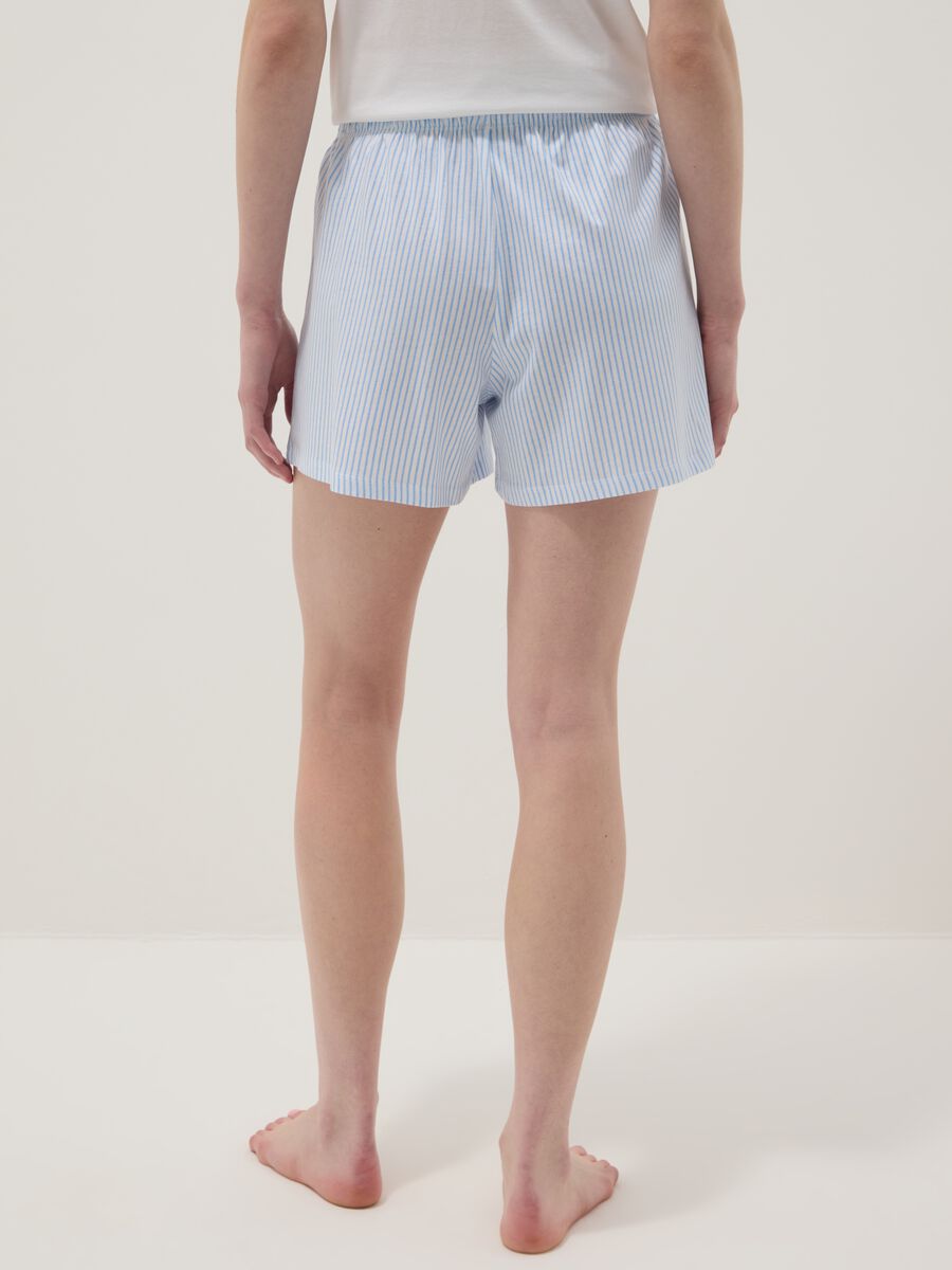 Pure cotton multicolour striped pyjama shorts, regular fit_2