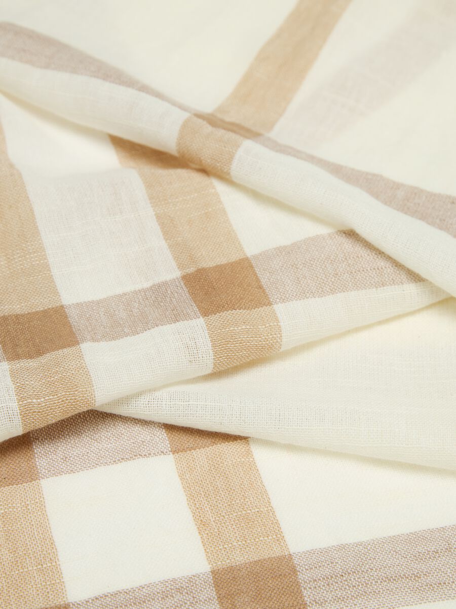Check pashmina with fringing_1