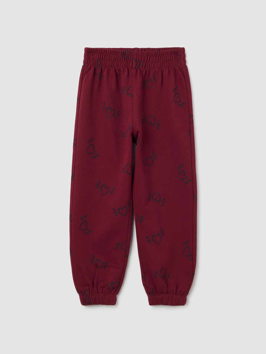 Pantaloni da bambina in puro cotone rossi regular fit_0