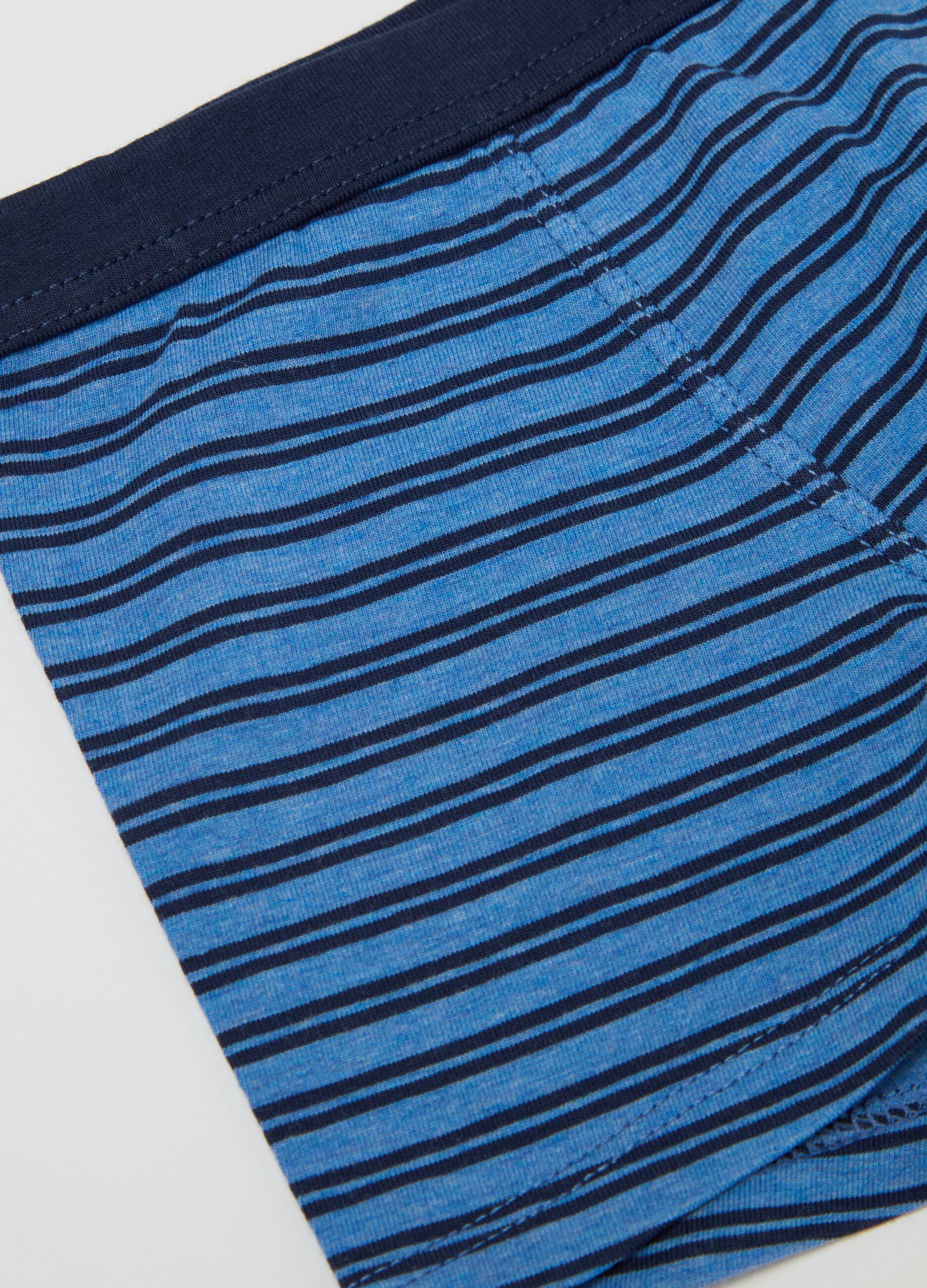 Striped midi boxer shorts in stretch cotton