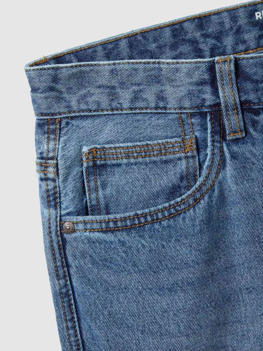 Jeans in puro cotone blu slim fit_5