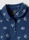 Girls' Regular Fit Blue Pure Cotton Polo with Floral Pattern_2