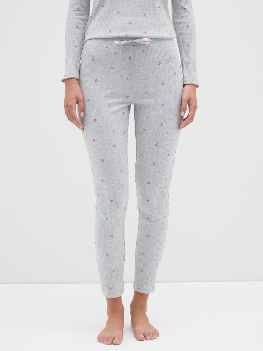 Grey Cotton Blend Pyjama Trousers_1