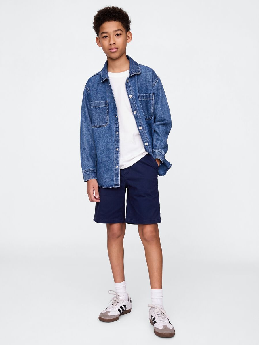 Casual Navy Blue Bermuda Shorts_0