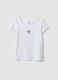 Girls' Slim Fit White Cotton Blend T-shirt_0
