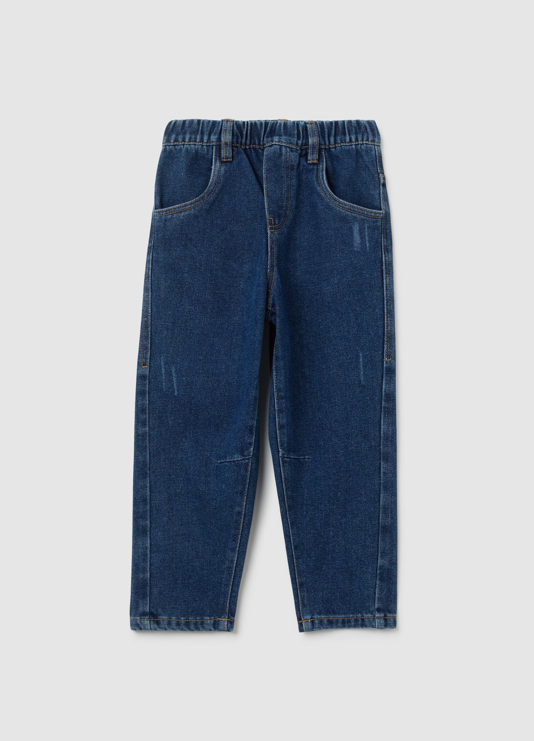 Jeans da bambino in denim blu relaxed fit
