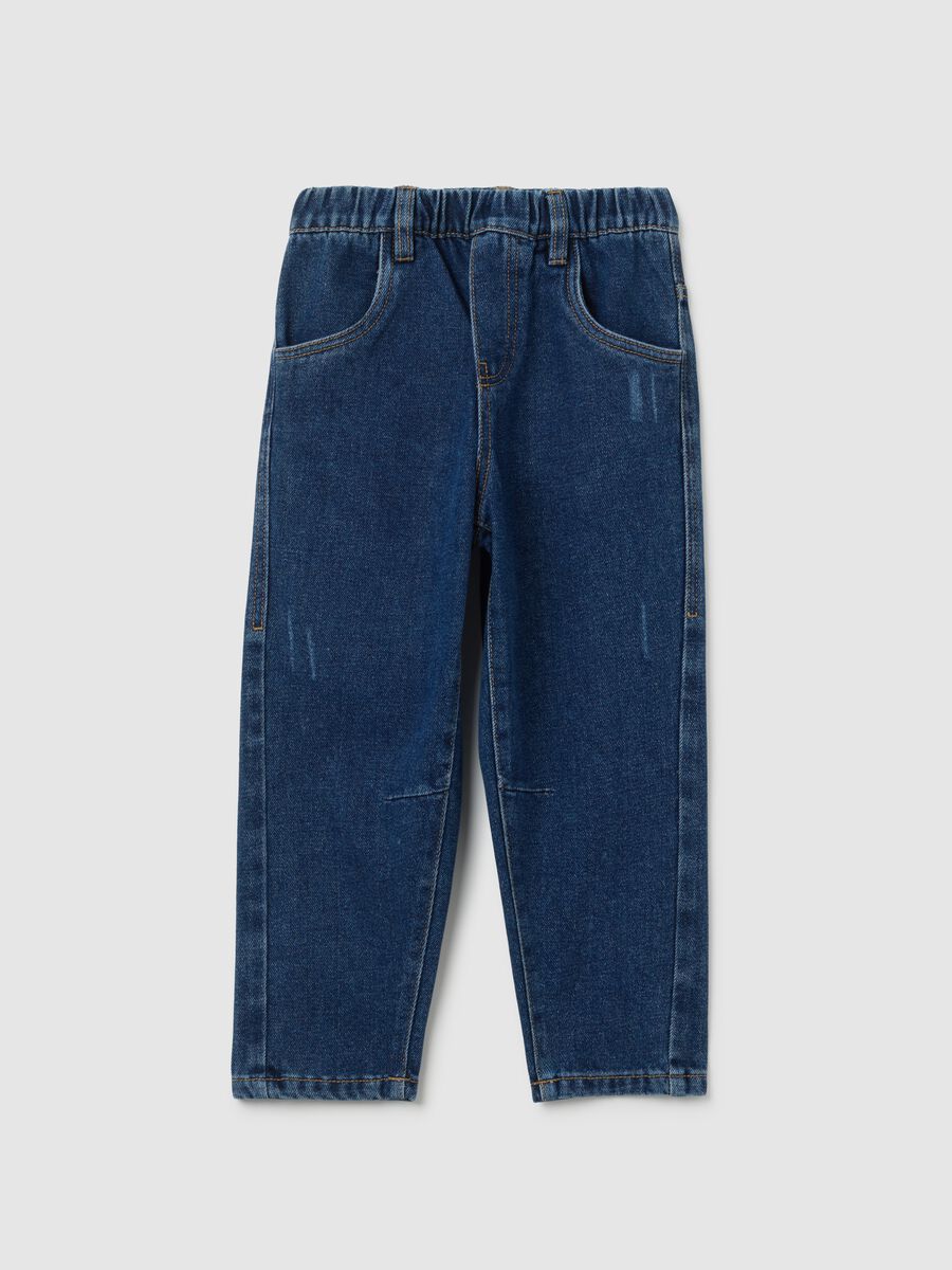 Jeans da bambino in denim blu relaxed fit_0