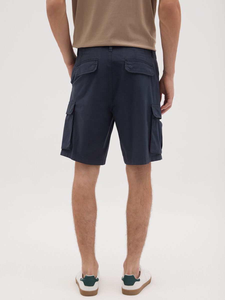 Men's Blue Cotton Regular Fit Shorts_3