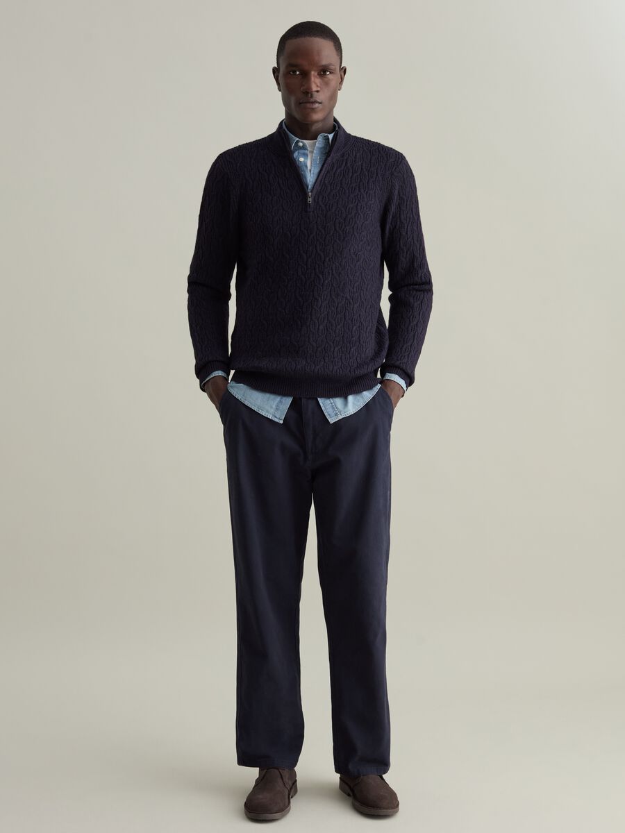 Pullover half-zip a trecce_1