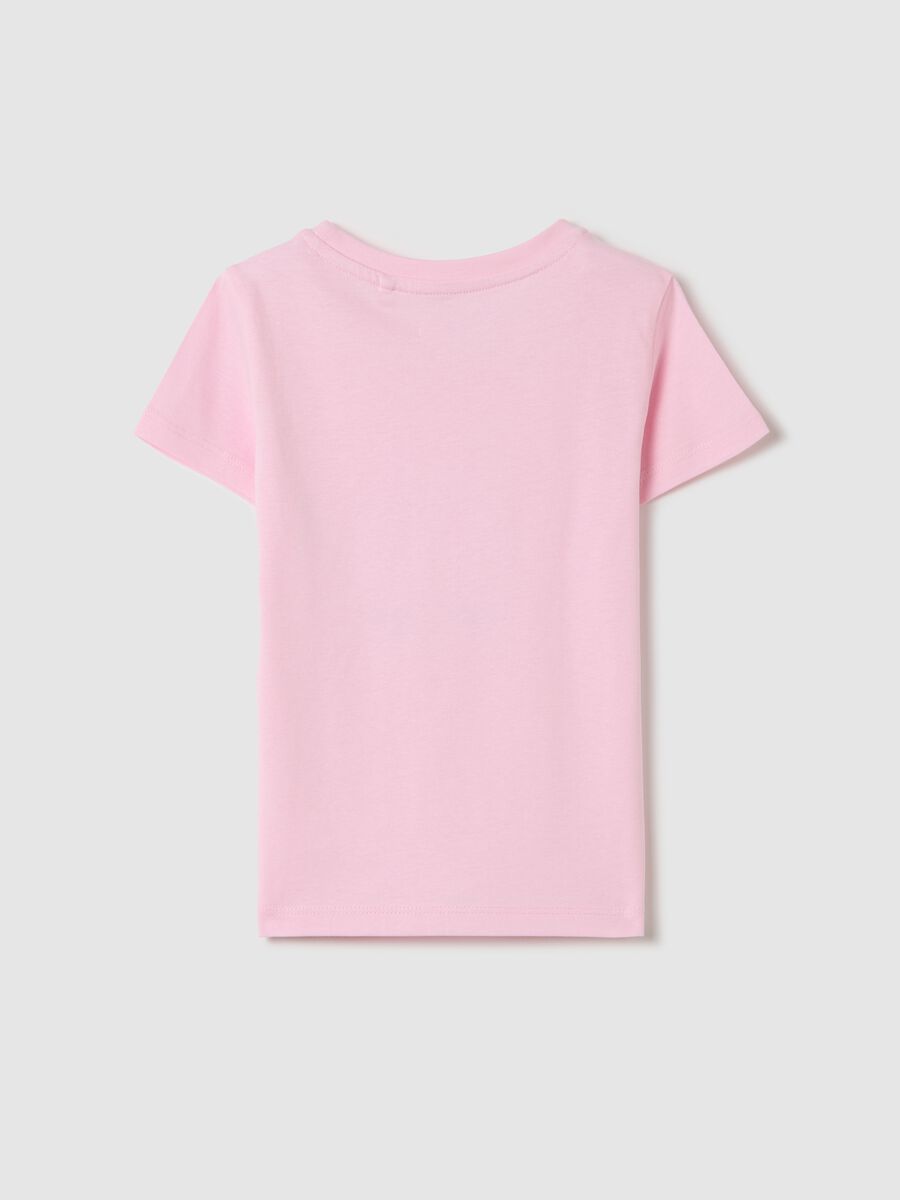 Pink T-shirt in cotton with print_1