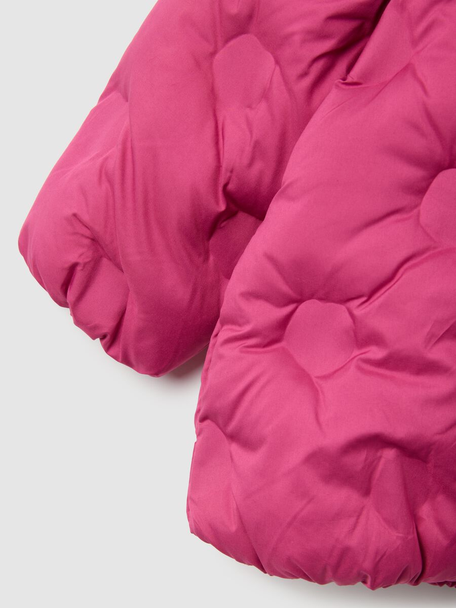 Pink padded girls' jacket regular fit with hood_3
