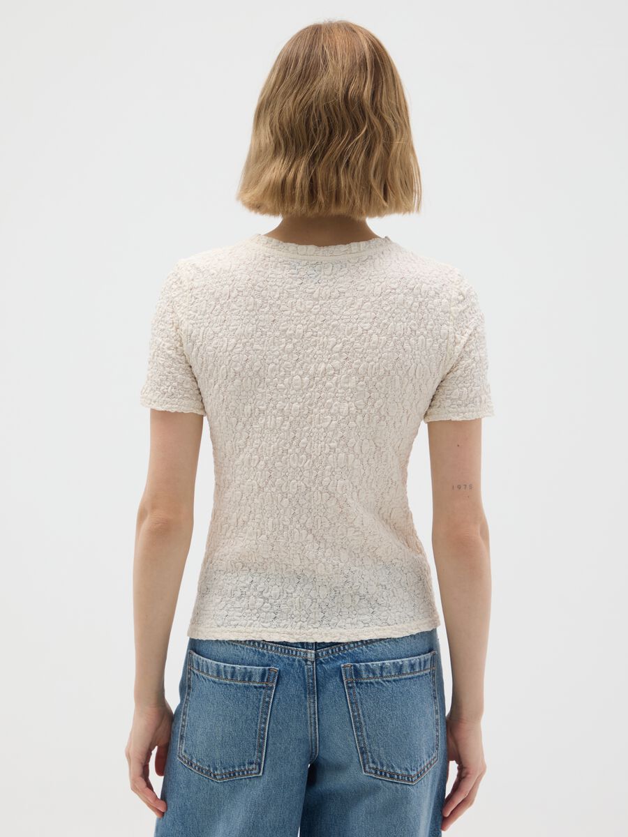 T-shirt in misto cotone beige regular fit_2
