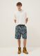 Blue pure cotton denim skater-fit shorts_0