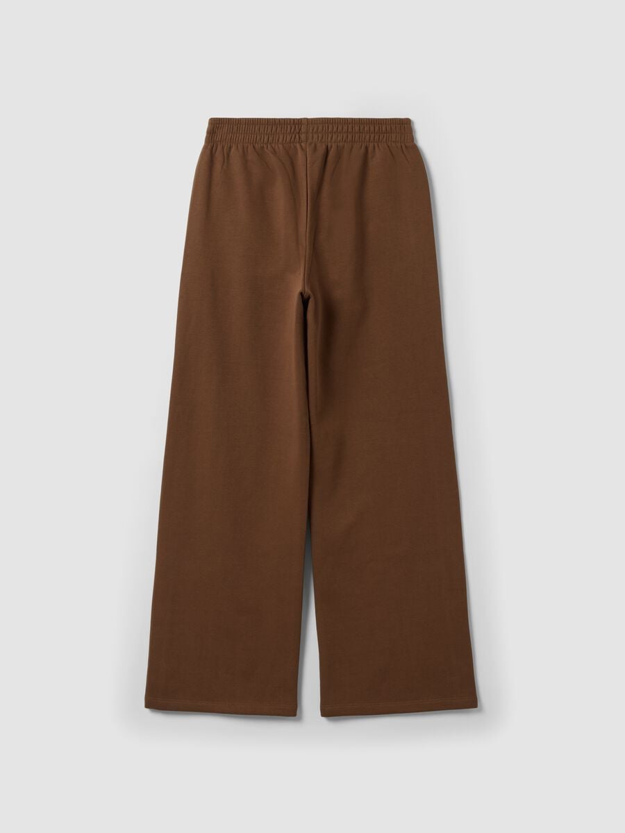 Pantaloni jogger marroni in misto cotone straight fit_2