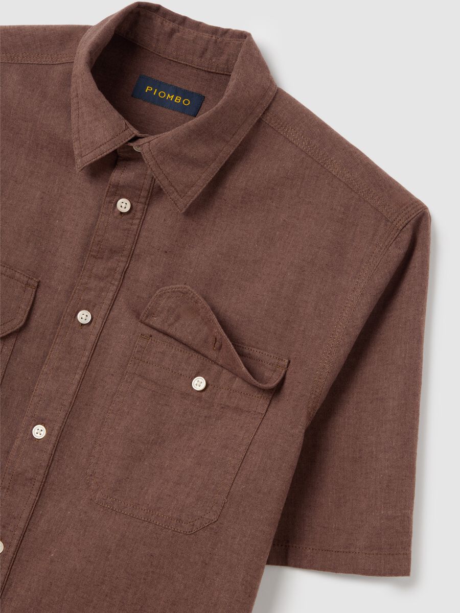 Short Sleeve Brown Shirt Piombo_5