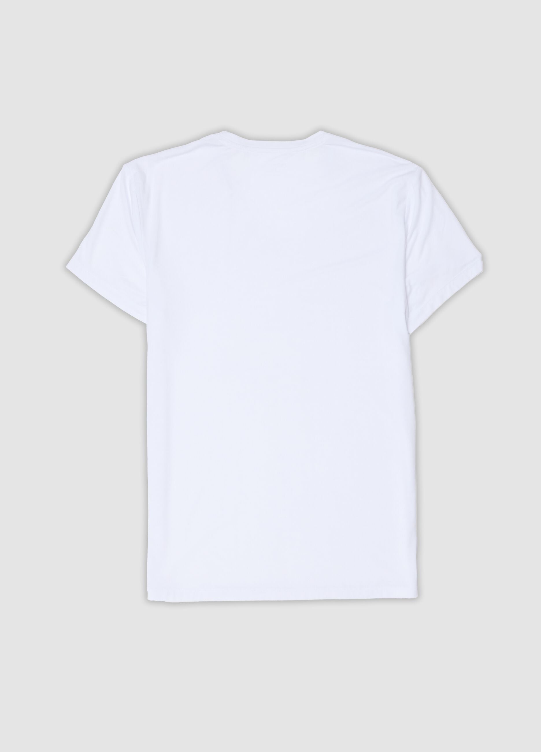White stretch modal crew-neck T-shirt