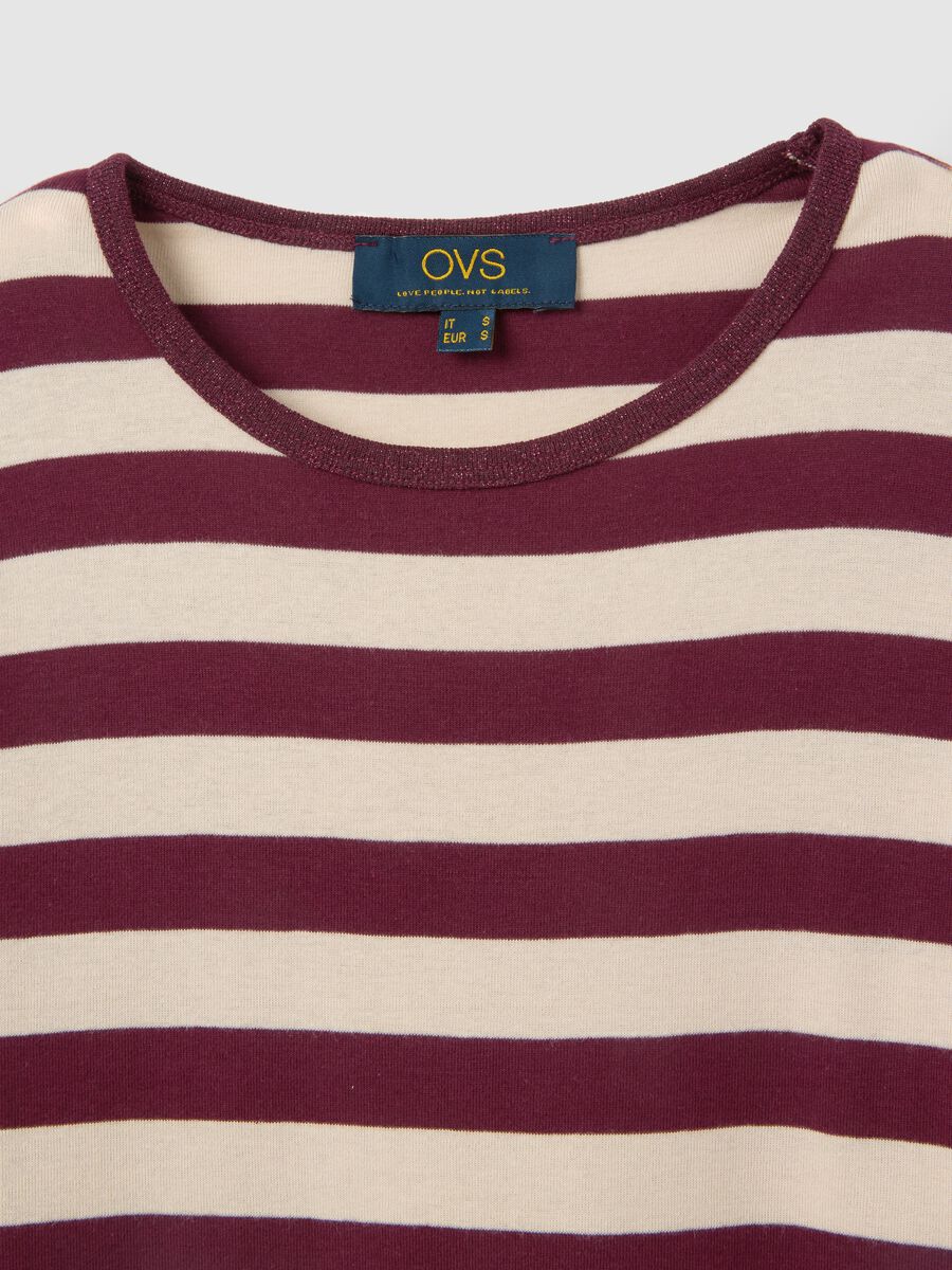 T-shirt viola a righe in cotone_5