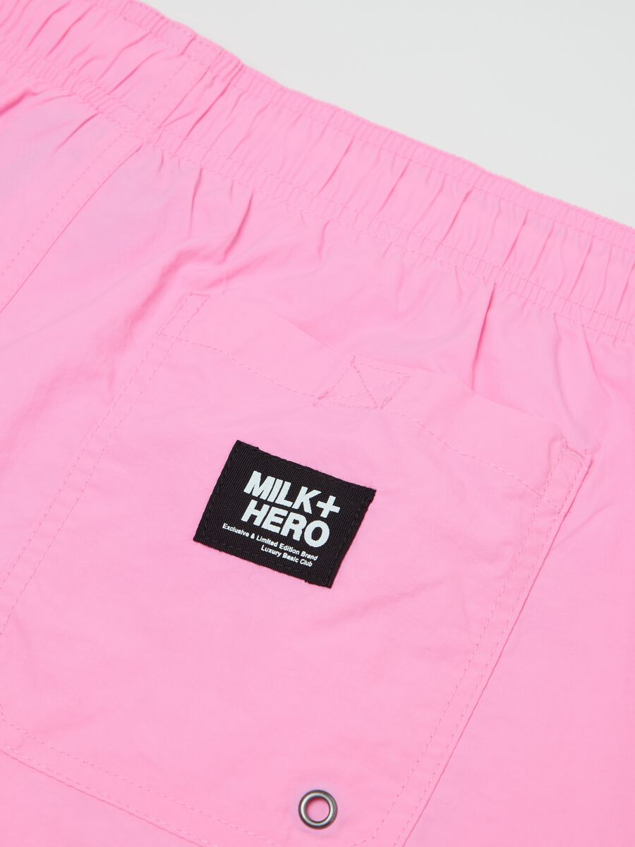 Boxer da uomo rosa regular fit con elastico in vita e coulisse_5
