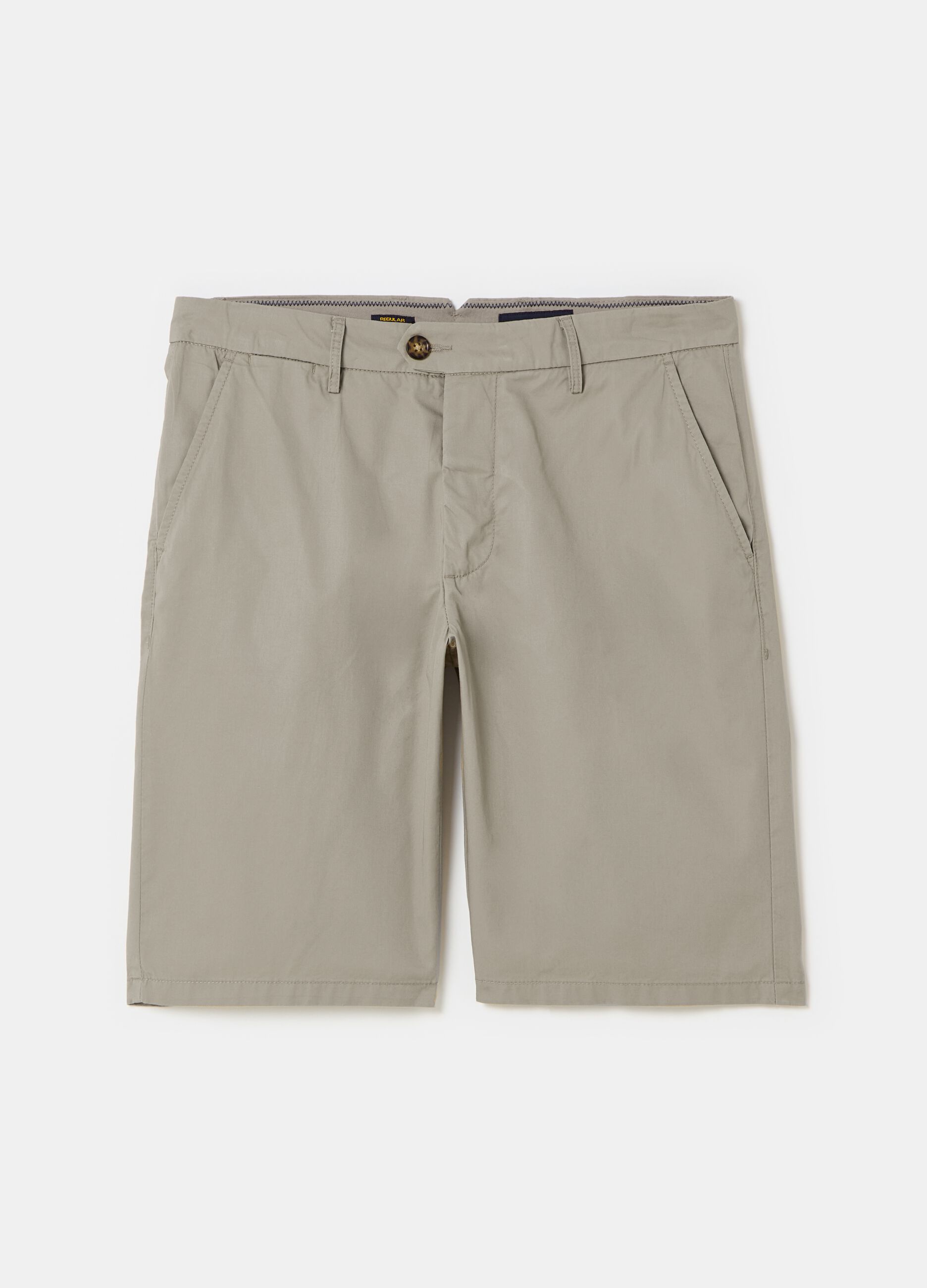 Stretch cotton chino Bermuda shorts