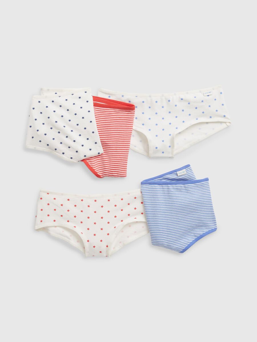 Five-pair pack briefs with assorted patterns_0