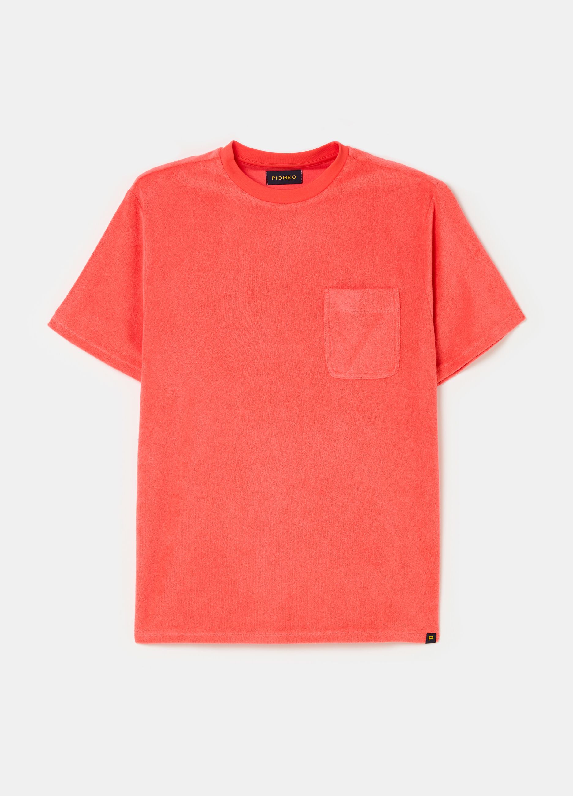 Reverse French terry T-shirt with pocket