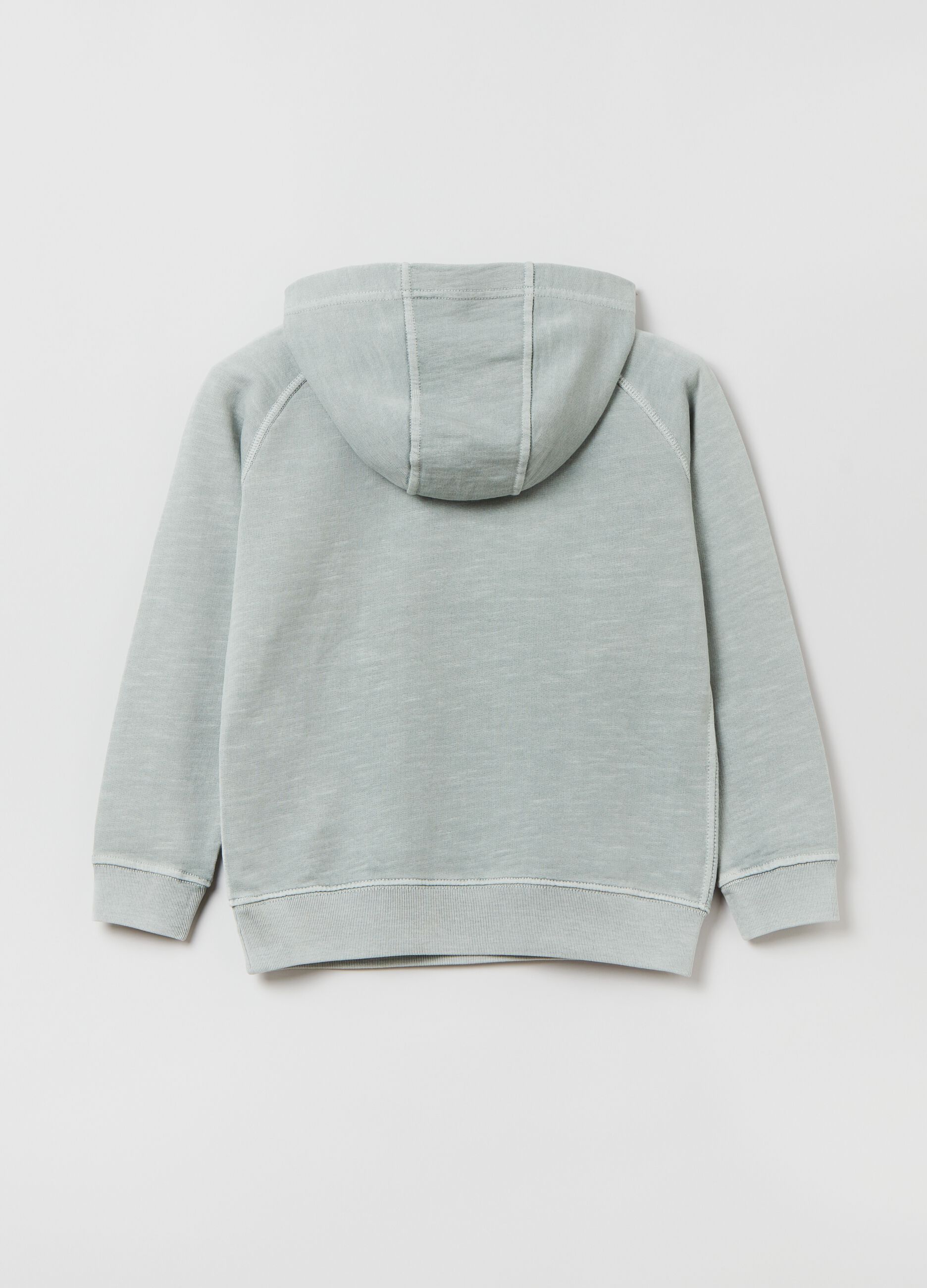 Slub cotton sweatshirt with hood