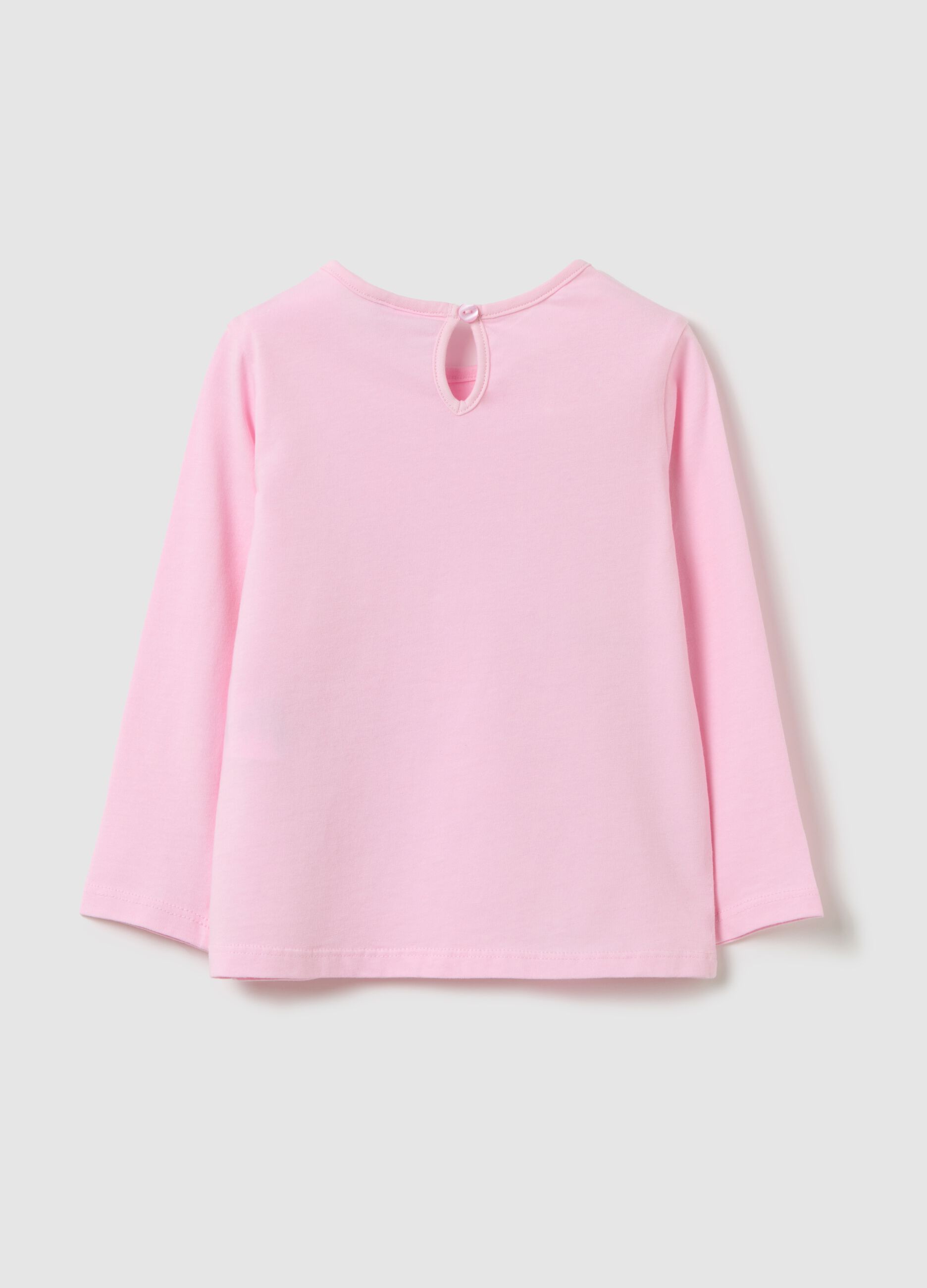 Maglia da bambina in puro cotone rosa con cuori
