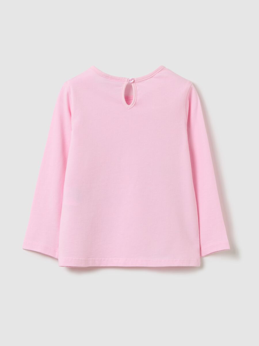 Pink pure cotton girl's jumper with hearts_1